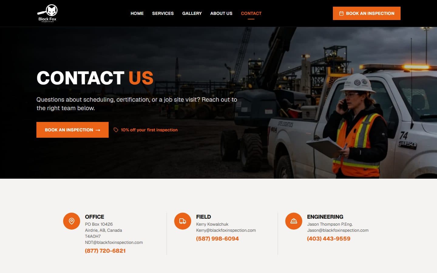 Contact page