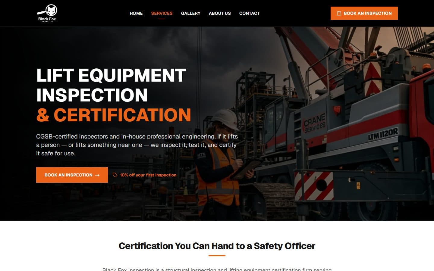 Services: core and specialty inspection offerings
